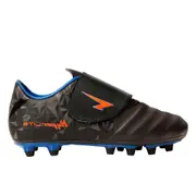 Prism Junior Football Boots V Strap - Black/Royal/Orange