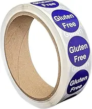 Bartovation Gluten Free Food Labeling Stickers, 1 Inch Round, 500 Labels per Roll