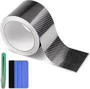 Arespark Gloss Black 6D Carbon Fiber Vinyl Tape for Chrome Delete Door Sill Protector Window Trim Blackout Vinyl Wrap, Automotive Anti-Scratch Detail Protection Film Contain Tool Kit