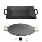 Korean BBQ Pan Barbecue Grill Cookware with Handles Frying Pan Griddle Pan for