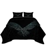 Artistic Flying Owl Drawing Coverlet