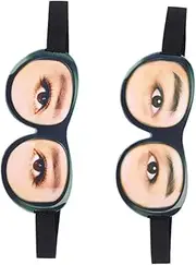 Baluue 2pcs Eye Mask with Sleep Mask Soft Sleeping Eye Covert Resting Eye Masks Funny Eye Mask for Sleeping for Night Travel Nap Meditation Assorted Color
