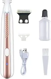 Electric Dog Trimmer for Paws,Hair Grooming Trimmer - Hair Clippers Set for Dogs Cats Pets, Low Noise Cordless Pet Shaver with LED Light