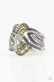 Paparazzi Fire and Ice Green Ring - New