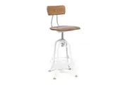 Lirash Hamptons Style White Bar Stool Chair Height And Swivel With Natural Wood Top Benches Bar Stools