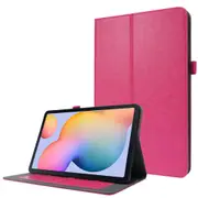 For Samsung Galaxy Tab S8 (2022)/Tab S7 (2020) Case, PU Leather Cover, 2-fold Stand & Card Slots, Rose Red