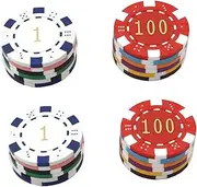 Generic 24Pcs Assorted Color Mahjong Tokens, Poker Chips, Educational Reward Coins, Abs Iron, Ideal for Game Nights, Parties, Learning Activities