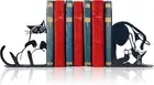 Cute Cat Metal Bookends Cat Book Ends for Shelves Bookshelf Decorative Objects