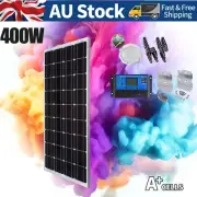 400W Fixed Solar Panel Kit Mono Generator Caravan Camping Charger USB Controller