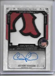 2015 Topps Museum ANTHONY RANAUDO CLR JUMBO LOGO PATCH AUTO SP #1/10 RED SOX!!