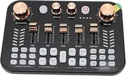 Gaming Audio Mixer, Live Sound Card Audio Mixer, Sound Board with 3.5mm Mic Input, Voice Converter with DJ Mixer Effect/Bluetooth, Audio Interface for Phone/PC/Podcast/Streaming