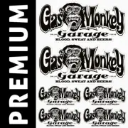 Gas Monkey Garage - KIT Decals Stickers Sponsors Car Bike Motorcycle Motocross