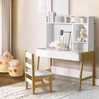 Kids Storage Desk & Chair Set Children Activity Play Study Table Durable White
