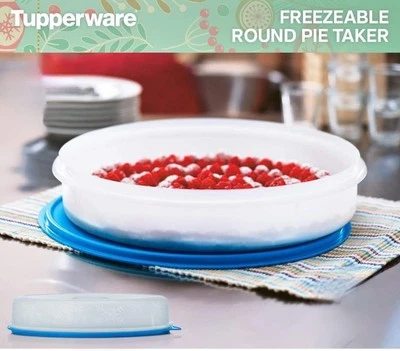 Tupperware Round Pie Taker Keeper Storage Container - Cup Cakes Brownies Server