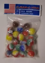 Vintage "GLADDING-VITRO" ALL REDS Marbles. sealed package. . Free Ship