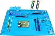 Soldering Mat Heat Insulation, Silicone Soldering iron station 932°F Anti-Static Magnetic Repair Work Mat for BGA and Gun Soldering Iron, Cellphone, Laptop, Watch(17.7 x 11.8 Inch S160）