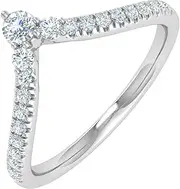 [BRIDEMIRE] 1/4 Carat Diamond Wedding Band Guard Ring Enhancers in 14K Gold (SI1-SI2 Clarity) - IGI Certified