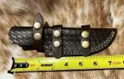 Cross Draw & Normal Hand Made Pure Leather Sheath For Fixed Blade Knife Embossed