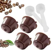 TEAFIRST 4Pcs Refillable Coffee Capsule Cups For Dolce Gusto Nescafe Reusable Filter Pod
