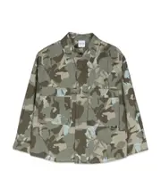 camouflage-print two-pocket shirt 16Y,14Y Gray