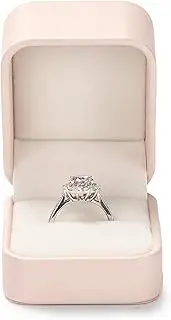 Woodten Pink Engagement Ring Box Proposal Ring Box for Wife Women Wedding Ring Box Ceremony Birthday Gift Box