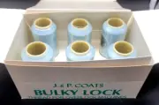 J&P Coats Bulky Lock 100% Blue Textured Nylon Thread Overlock Machines Set of 6