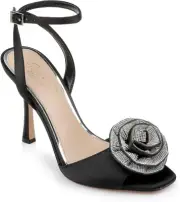 Jewel Badgley Mischka Vida Rosette Peep Stiletto 7, Black