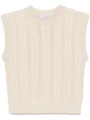 [Brunello Cucinelli] sequin-embellished vest L Neutrals