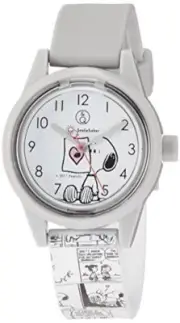 Snoopy Peanuts Wrist Watch CITIZEN Q&Q SmileSolar Waterproof White
