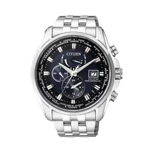 【CITIZEN 星辰】Eco-Drive 光動能電波三眼計時手錶 送行動電源(AT9031-52L)