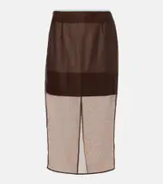 [Jacques Wei] Jacques Wei Chiffon midi skirt AU 10 brown