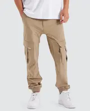 [Nena and Pasadena] F150 Slim Nylon Cargo Jogger Stone 30