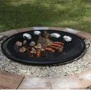 Firepit Outdoor Campfire Cooking Grill Grate 30" Inch Round W/handles