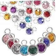 Bulk Jewelry Making Supplies 50pcs Gemstone Alloy Pendant Jewelry Charms for Diy Crafting