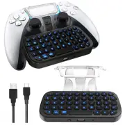 PS5 Controller Keyboard with Backlight Playstation 5 DualSense Chatpad Wirele...