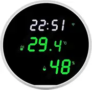 WiFi&Bluetooth Smart Temperature & Humidity Sensor Monitor, LED Backlit Display, App Notification Alert, Voice Control.