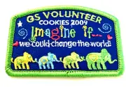 Vintage Girl Scout Cookie Volunteer IMAGINE IF WE COULD CHANGE THE WORLD 2009