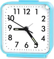 Silent Alarm Clock, Small Analog Quartz Clock, Battery Operated Desk Clock with