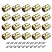 20Pcs 7mm Metal Shoelace Tips Screws Shoelace End Tip Cords End Gold