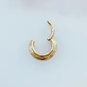 Titanium Gold Layered Clicker for Septum, Daith, and Cartilage. 16G. 8mm or 10mm