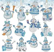 Rhinestone Painting s | 12x Christmas Kit | Rhinestone Art, Double Sided Home Decor, Rhinestone Painting Set, Key Ring