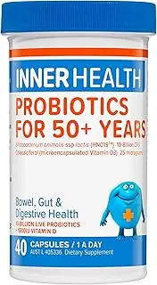 Inner Health Probiotics for 50+ Years Probiotic - For Bowel, Gut & Digestive Health, Supports Immunity For Ages Over 50-40 Capsules