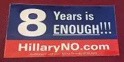 Hillary Clinton "8 Years Is Enough" political campaign bumper sticker 2006