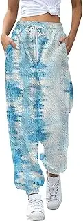 [Generic] Women's Bottom Sweatpants Joggers Pants Workout High Waisted Yoga Pants with Pockets Womens Chambray Pants