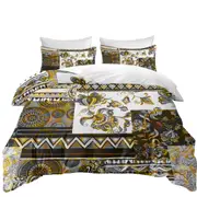 Mandalas and Flowers Golden Black Design Quilt Cover