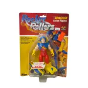 Signed Tyco Rocket Rollers Blue Bolt leading good guy vintage action figure 80s