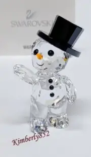 Swarovski Kris Bear Snowman-2015 Clear/Jet/Orange Crystal Authentic NEW 5136370