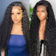28inch Curly Human Hair Lace Front Wigs Front Lace Deep Curly Wave Wig Remy Hair