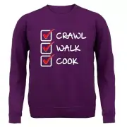 Crawl Walk Cook - Adult Hoodie / Sweater - Cooking Bake Baking Bake Funny Love