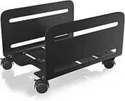 AGPTEK Adjustable and Lockable CPU Stand, Computer Tower Stand Adjustable Width from 12cm to 20.8cm with 2 Locking Wheels and 2 Caster Wheels, UPC Steel Rolling Stand Computer Stand for Desktop Tower